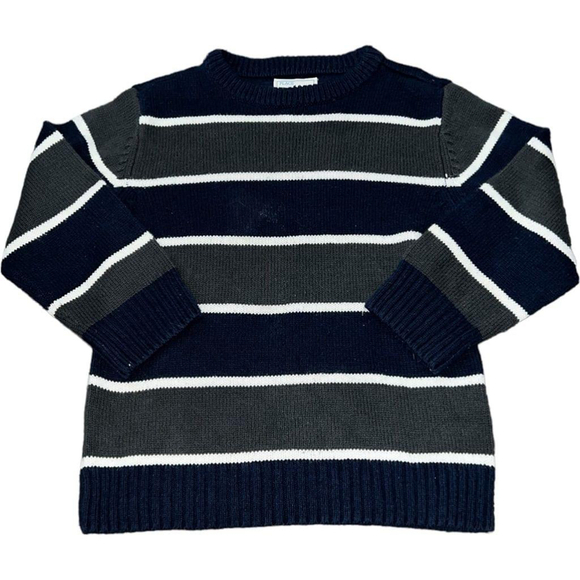 Boys The Childrens Place Green Blue Striped Sweater 4T - Picture 1 of 2